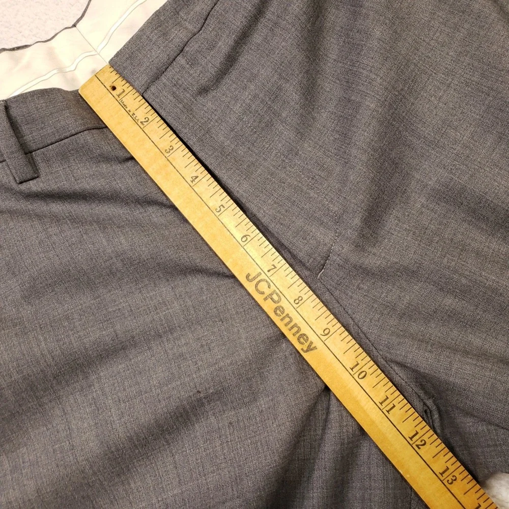 Banana Republic Dress Pants Men 33x32 Gray Gavin Wool Stretch Flat Front Trouser